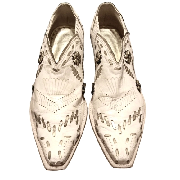 Vintage BCB Girls Western Style Leather Ankle Boot size 6 Bronze/Cream - Picture 3 of 11